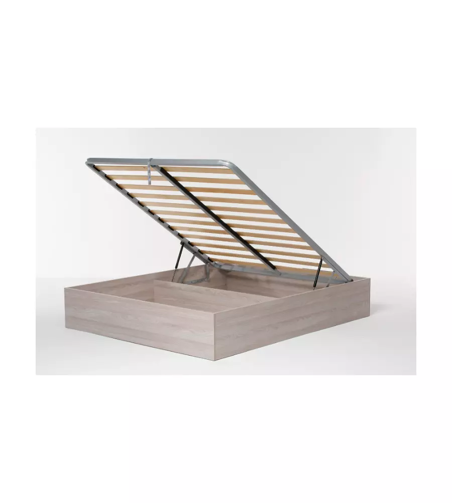 LETTO MATRIMONIALE CONTENITORE "BED BOX" OLMO NATURALE 160X190 CM